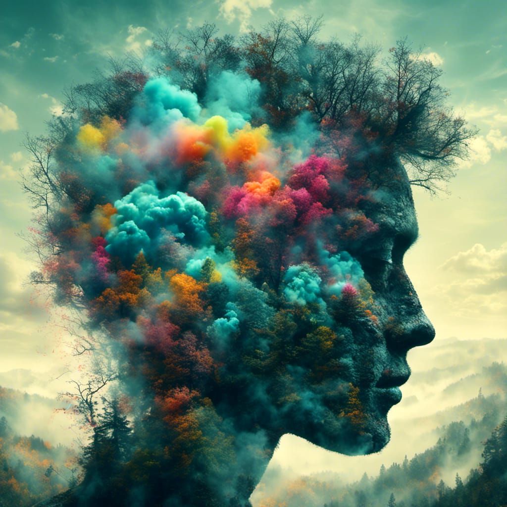 Mystical Forest in Double Exposure Silhouette