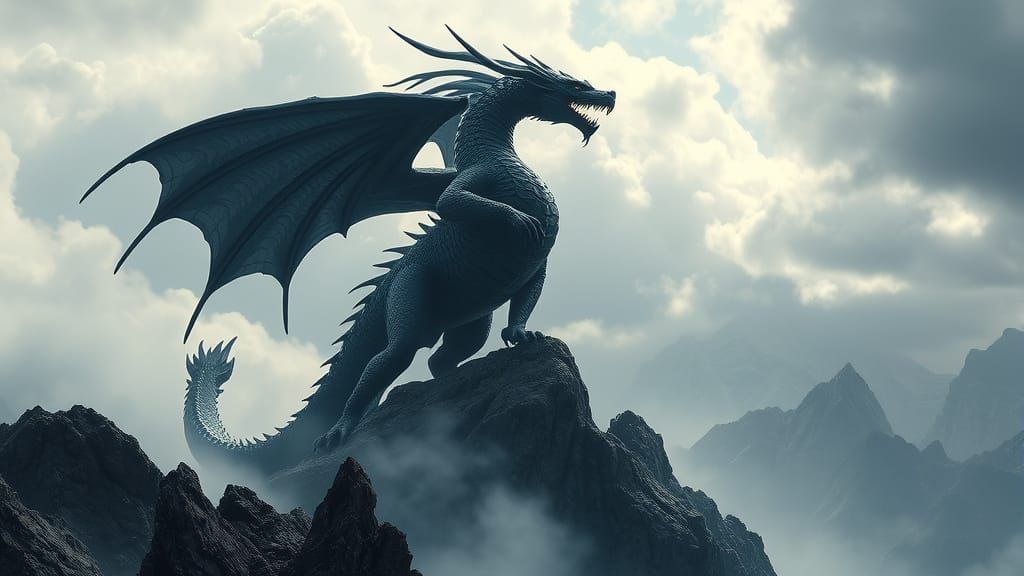 Epic Dragon Conquers Majestic Mountains