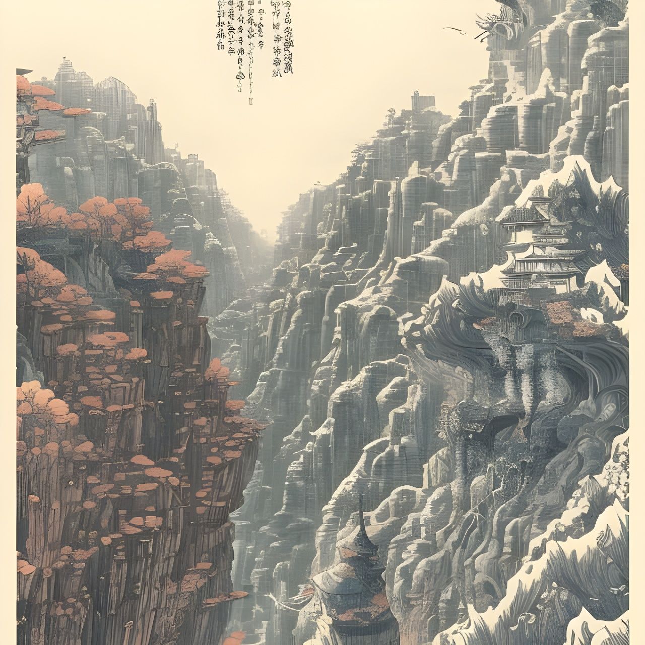 Canyon Vista Artwork in Japanese Style
