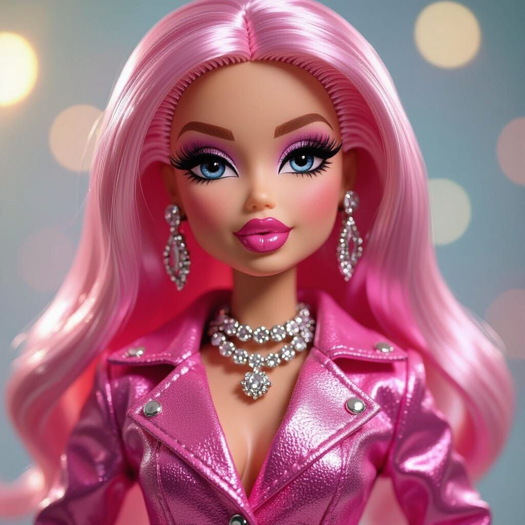 Bratz Doll with Pink Outfit & Silver Jewelry