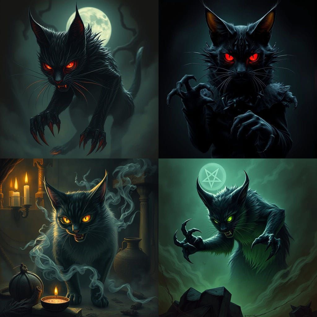 Ethereal Demon Cat Confronts Possession