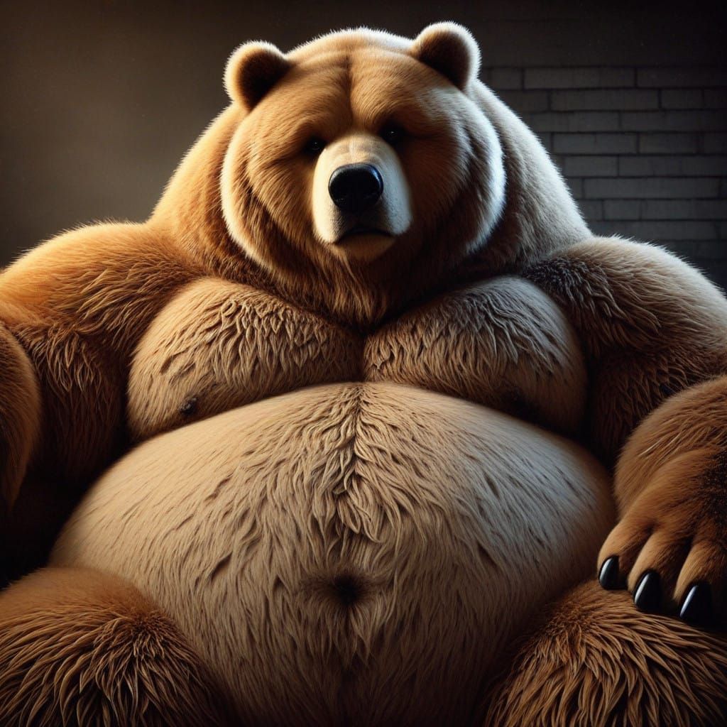 Relaxed Anime-Style Kodiak Bear