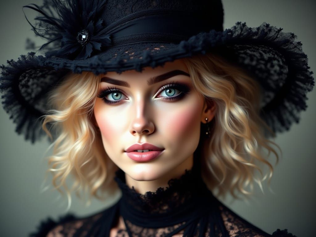 Elegant Woman Portrait in Studio Lighting