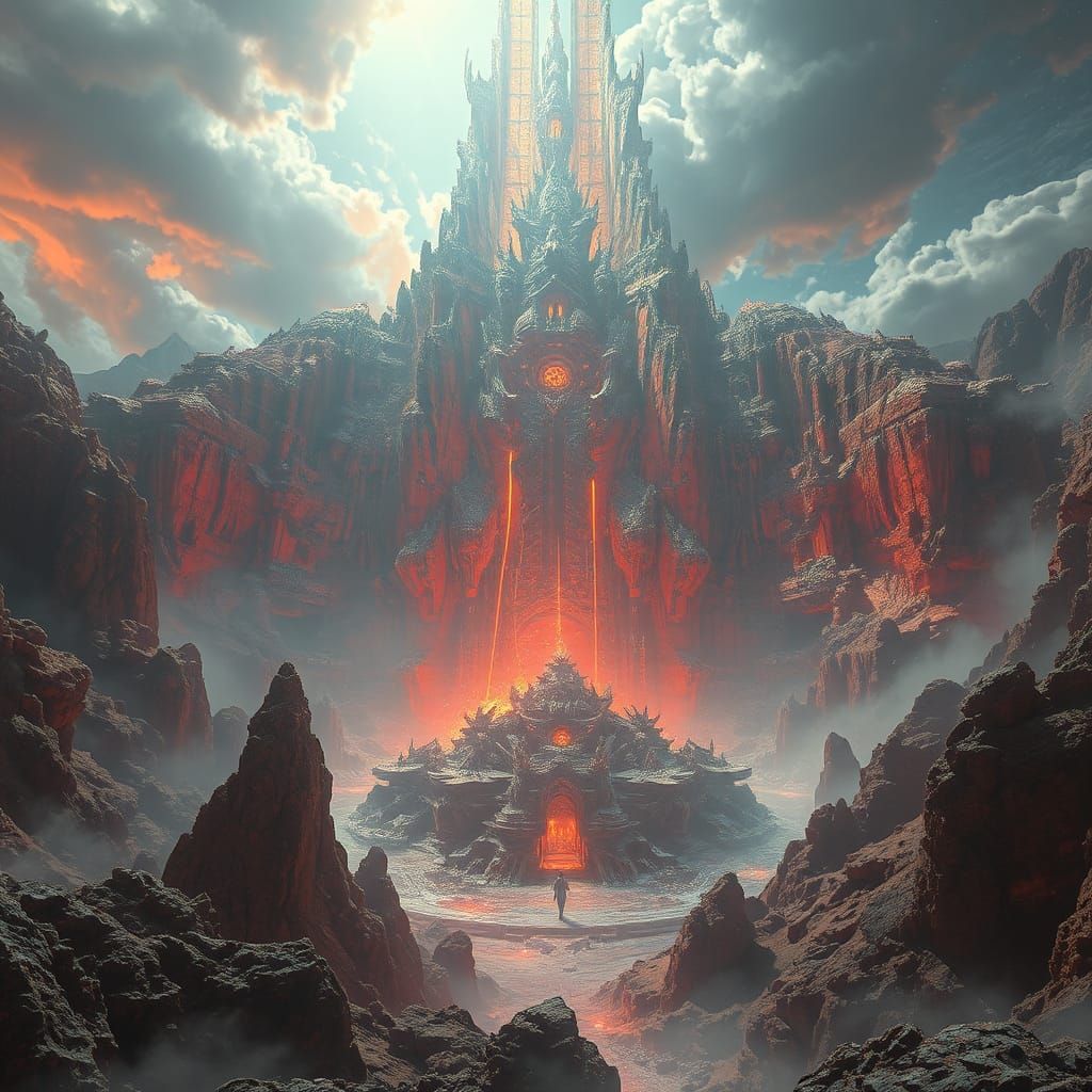Majestic Sci-Fi Landscape with Dramatic Lighting