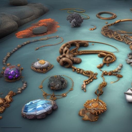 Crushed Stone Jewelry: Detailed Matte Painting