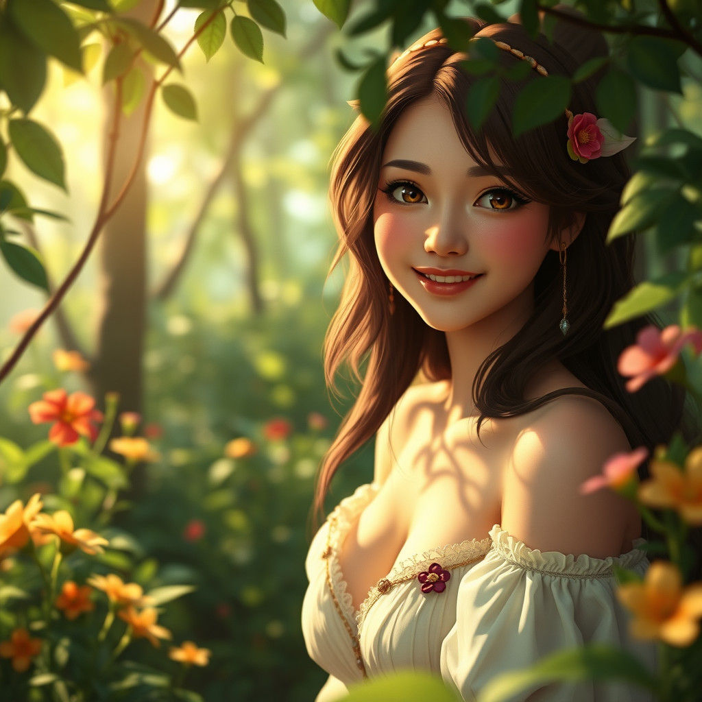 Anime Dryad Character Concept Art in Artgerm Style