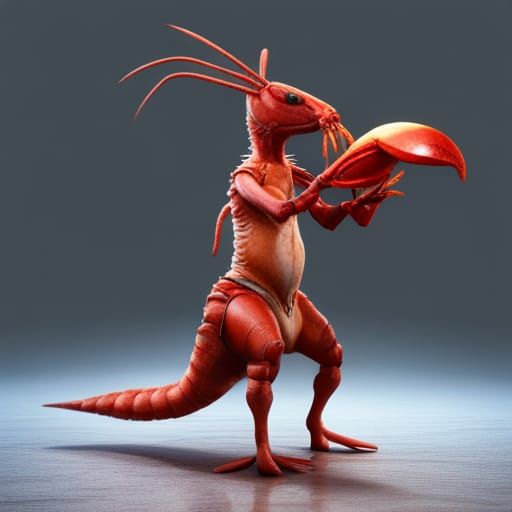 Kangaroo Dressed as Crawfish: Fantasy Concept Art