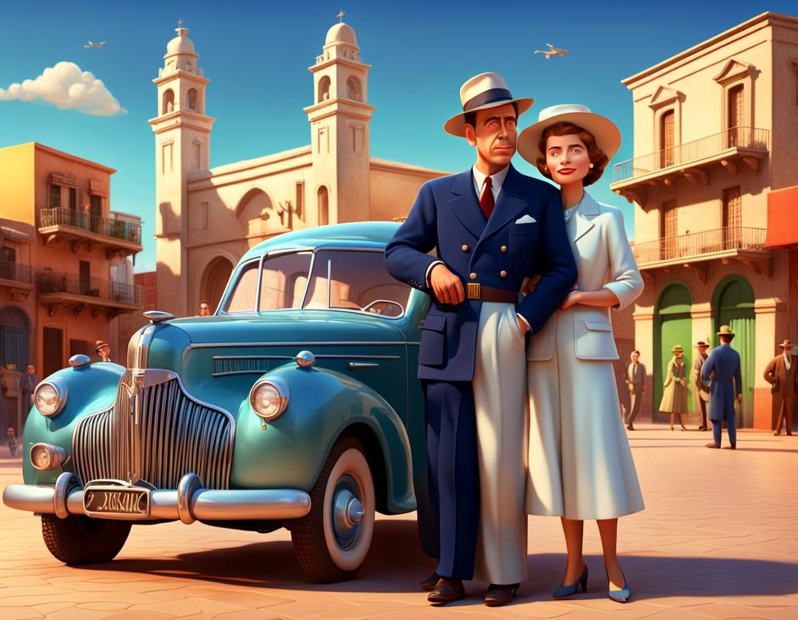 Casablanca Reimagined: Pixar Style 3D Render
