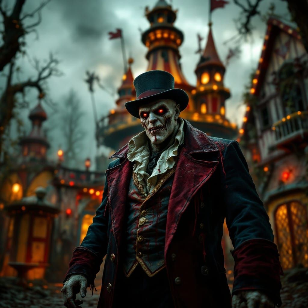 Eerie Carnival: Captain Spaulding Digital Matte Painting