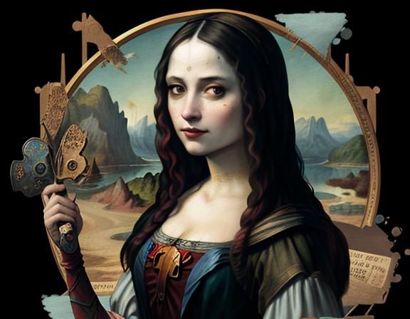 Harley Quinn as Mona Lisa in Beatrix Potter Style