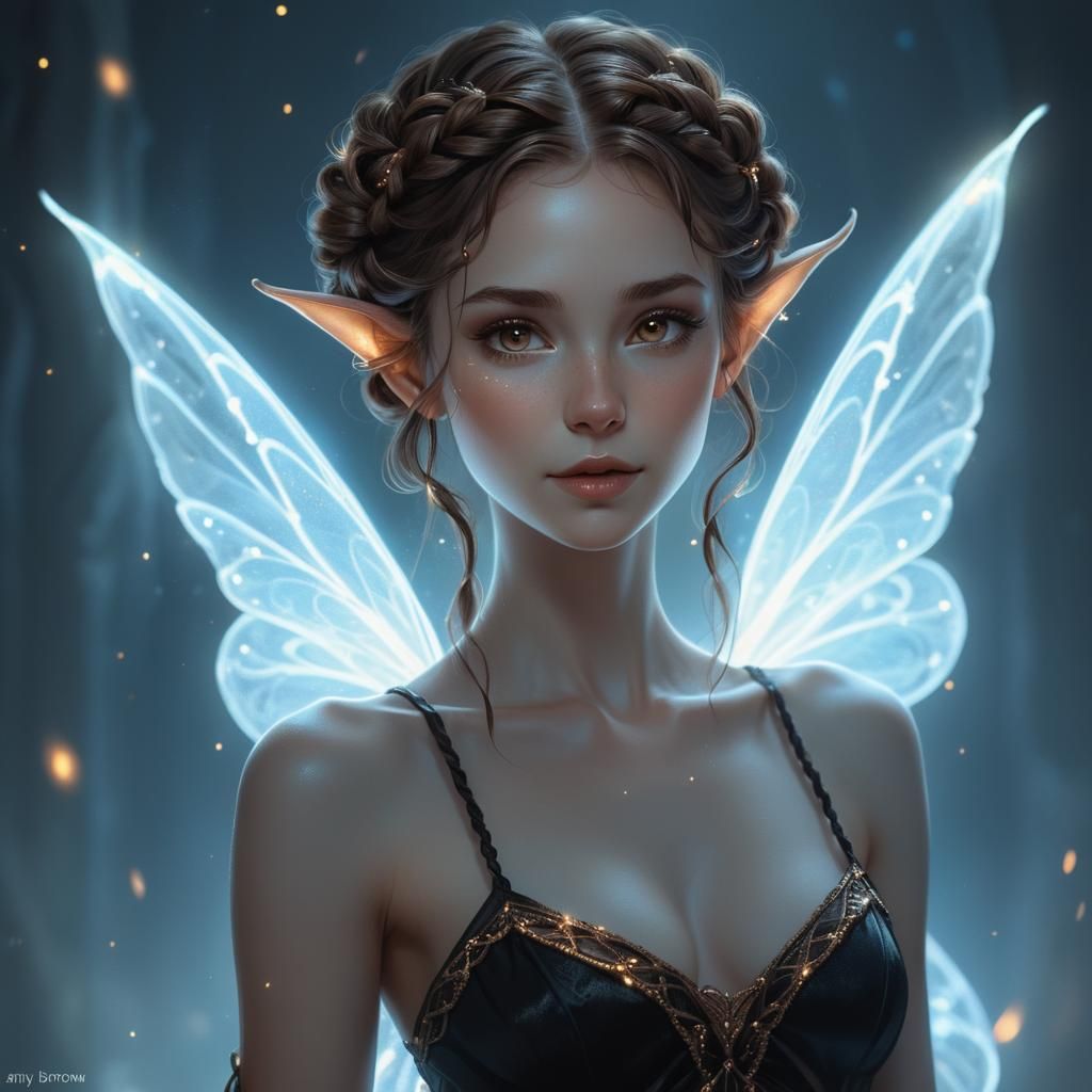 Ethereal Woman with Radiant Body in Fantasy Portrait