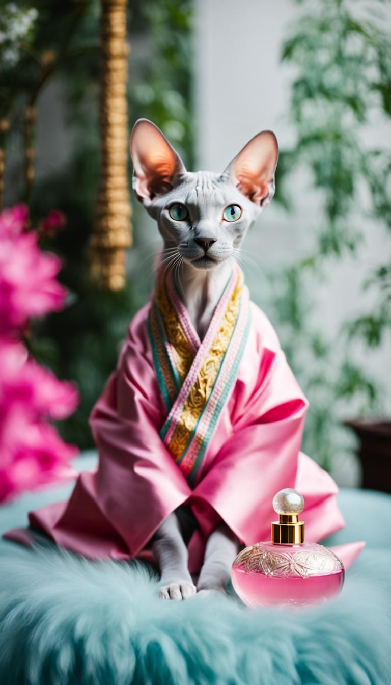 Snow-white Don Sphynx cat