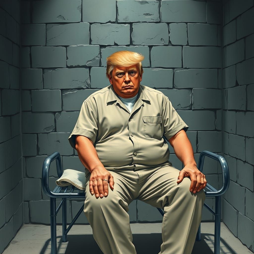 Donald Trump in Jail Cell: Realistic Art