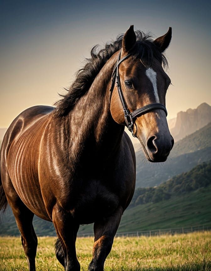 Galloping Horse in Golden Hour