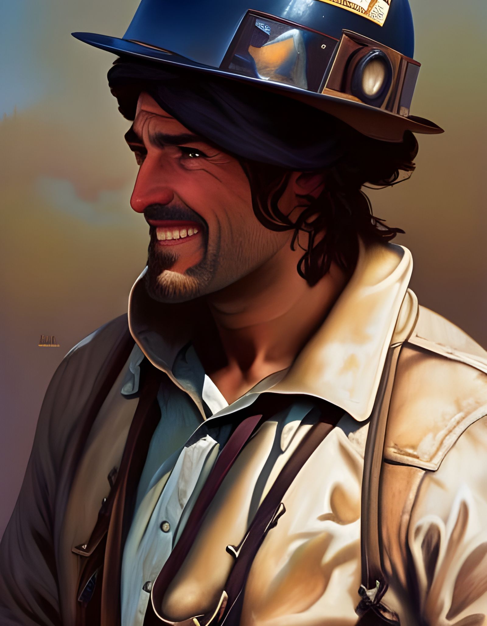 Gritty Oil Field Worker Portrait in Realism Style