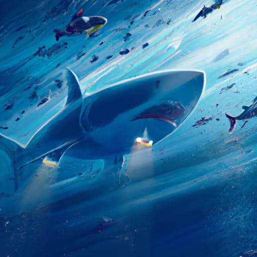 Anime Shark in Studio Ghibli Style