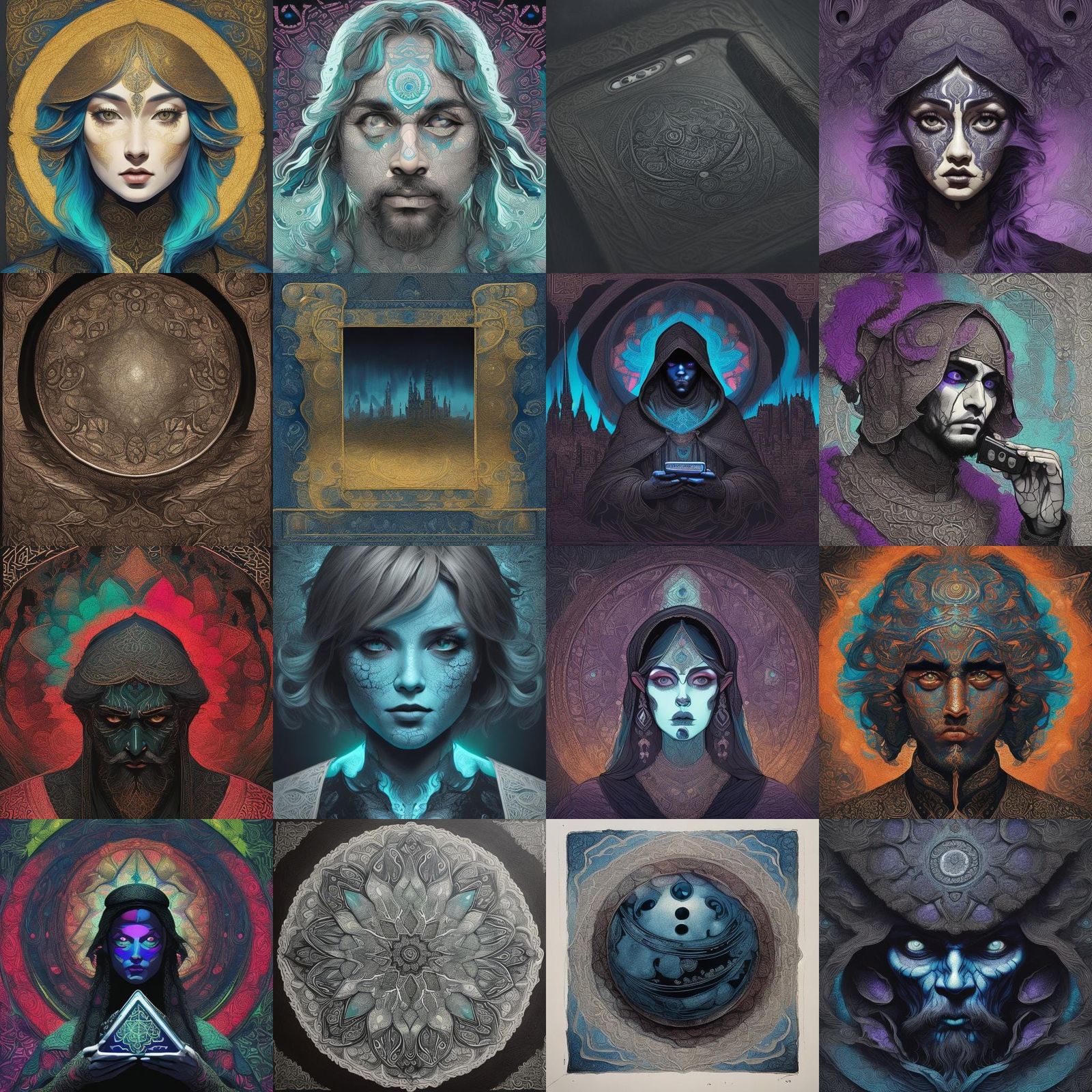 Cell Phone Close-Up in Modern Ink Style