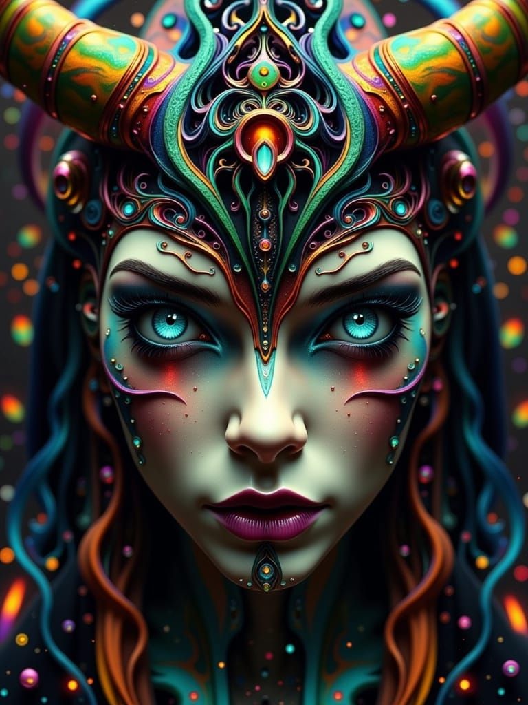 Cosmic Vortex Tunnel in Vibrant, Iridescent Colors