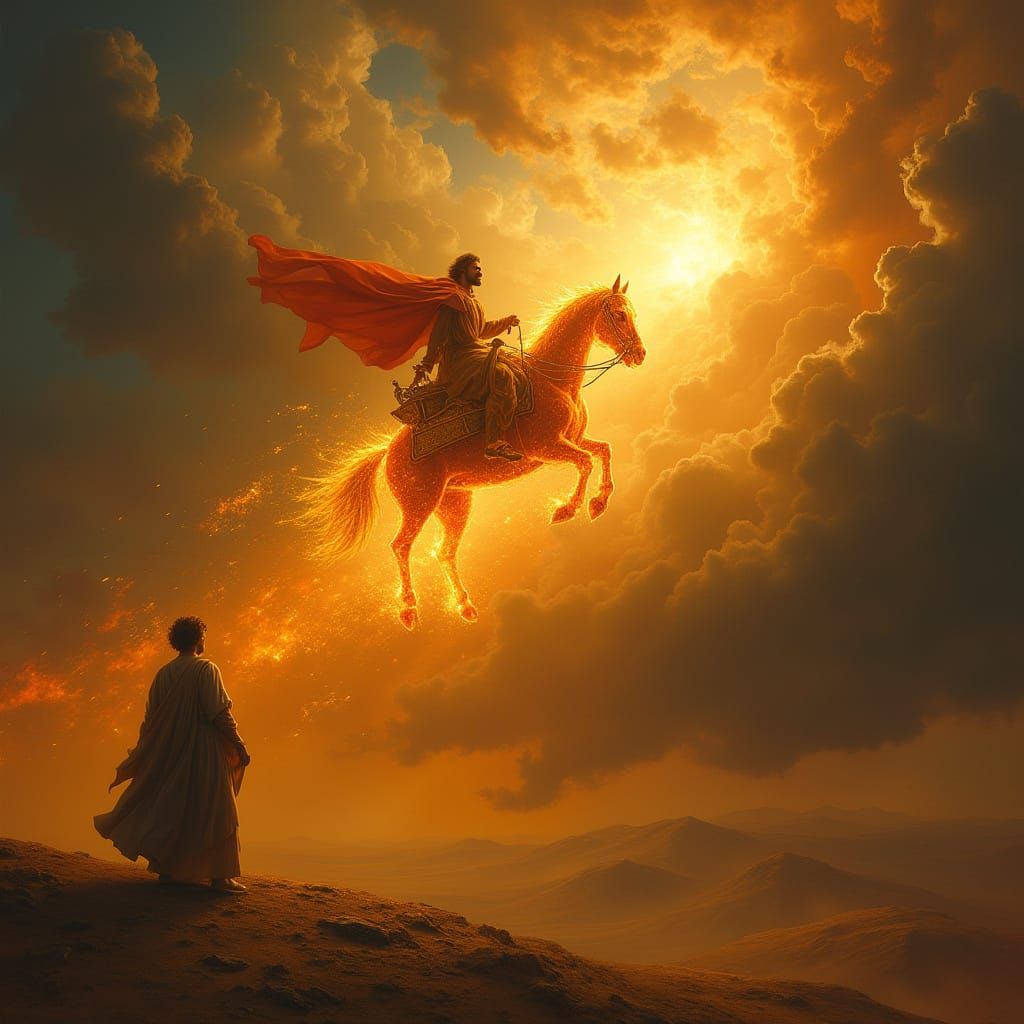 Elijah's Fiery Ascension in Classic Style