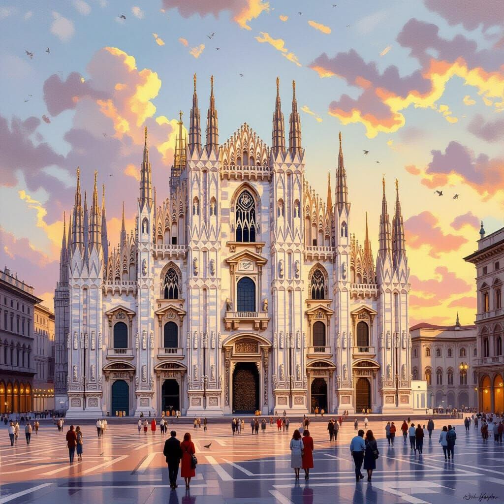 Majestic Duomo di Milano in Canaletto Style