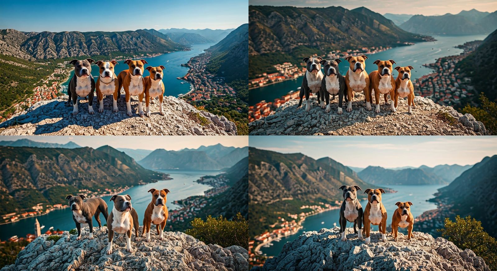 Powerful American Staffordshire Terriers on Mount Lovćen's R...