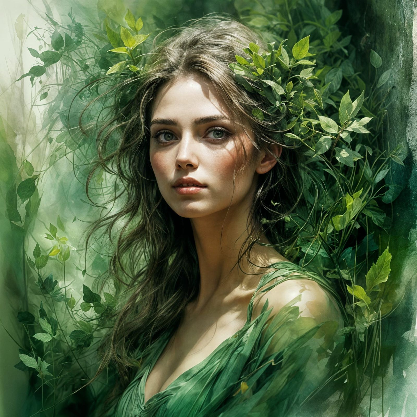 Beautiful Woman in green