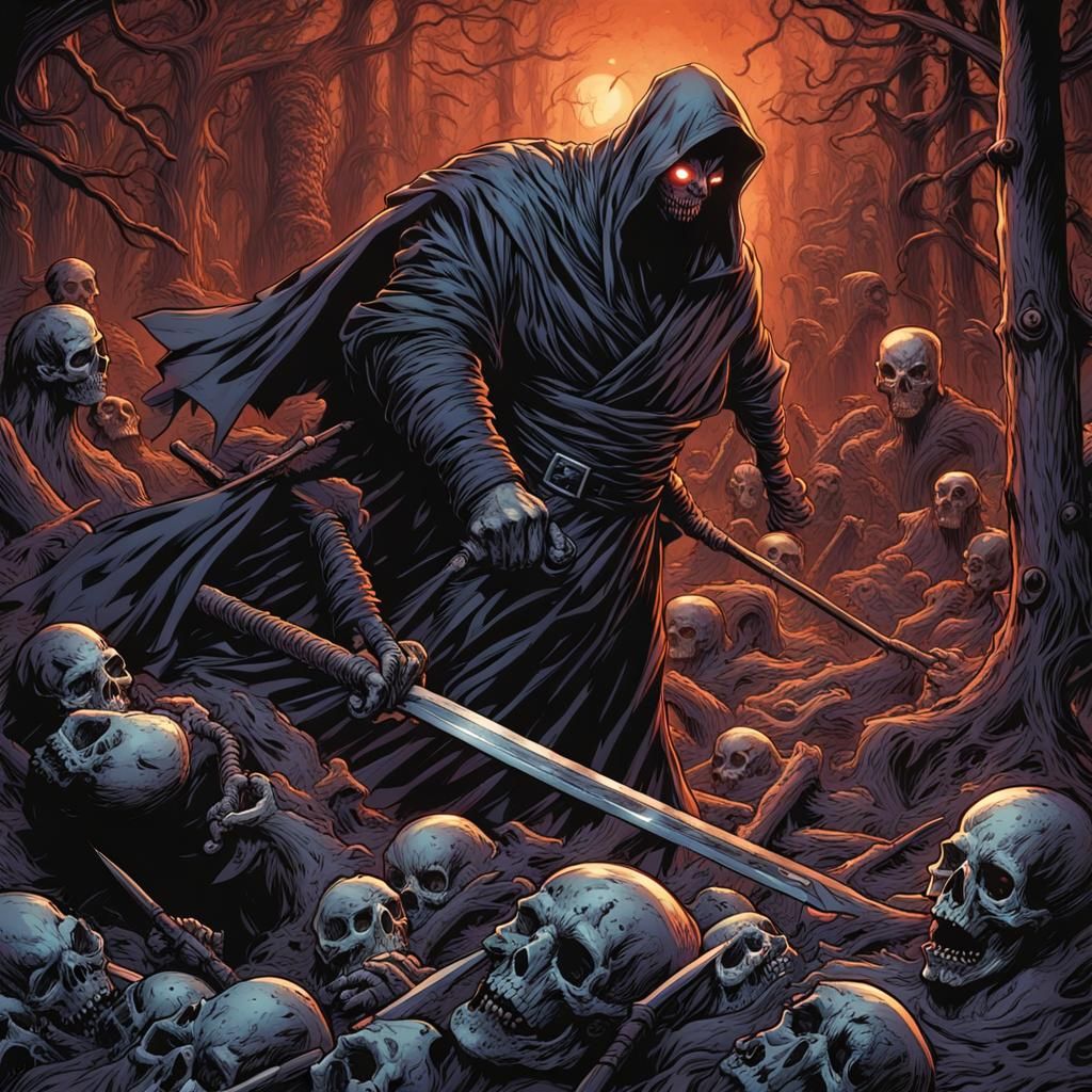 Horror Executioner: Comic Book Style Illustration