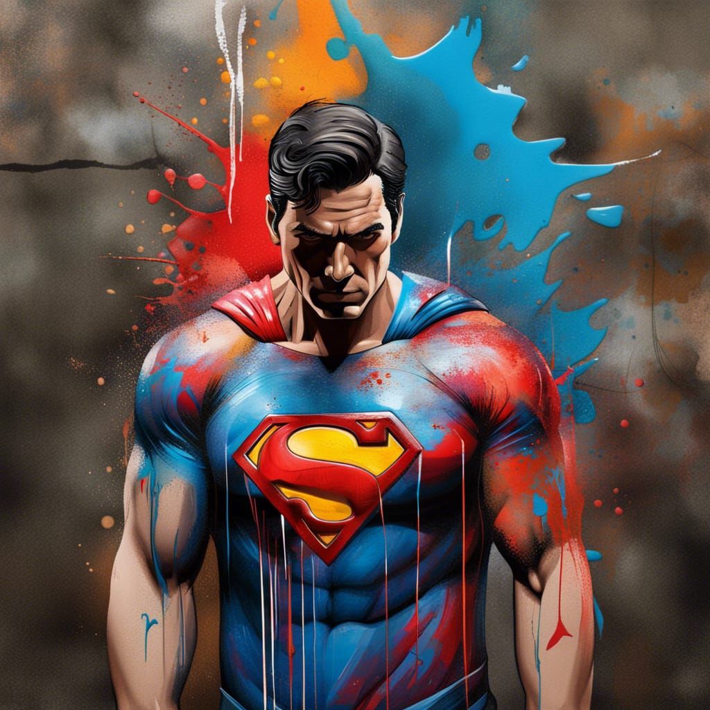 Superman Logo Graffiti Art on Man's Arm