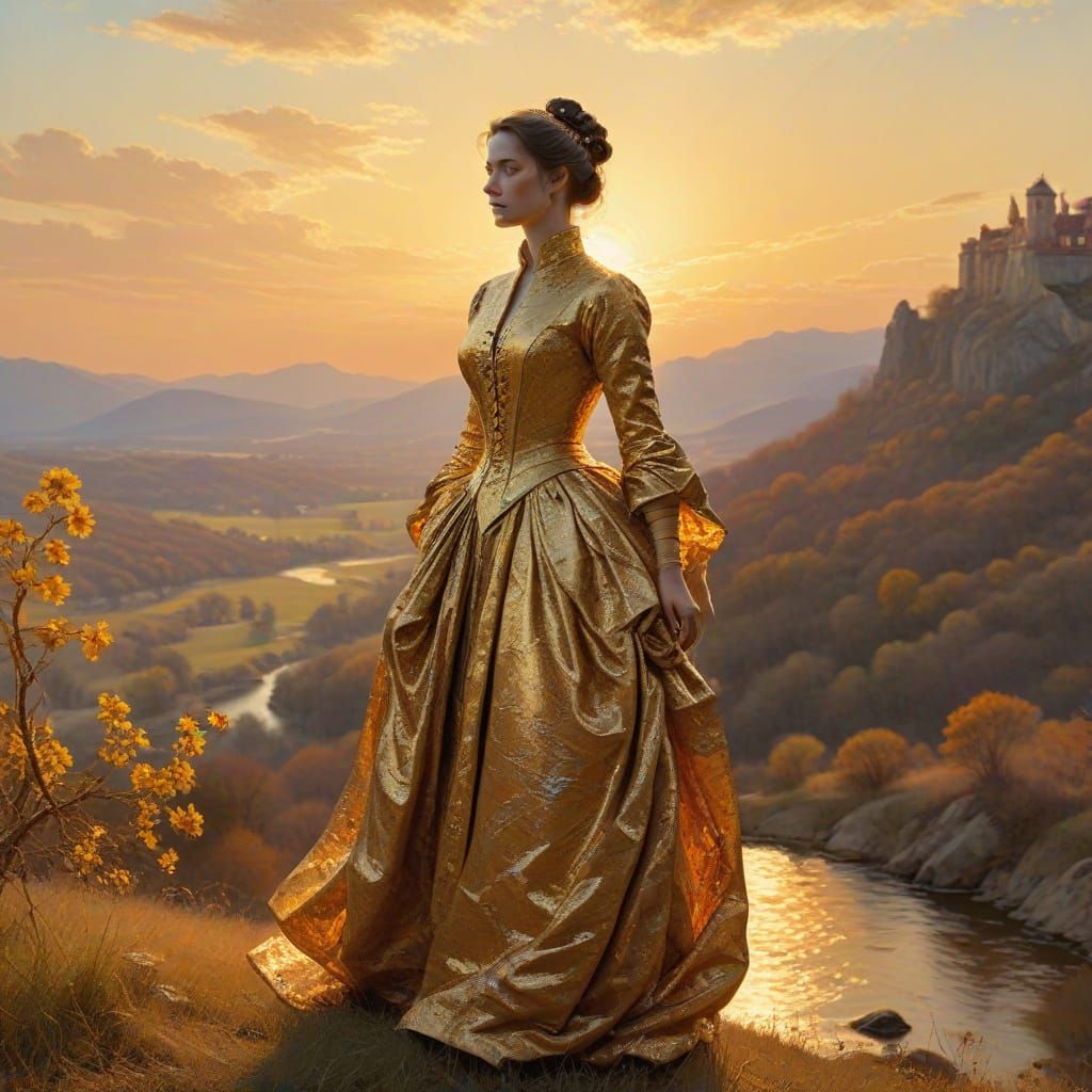 Regal Figure Basks in Sunset Glory