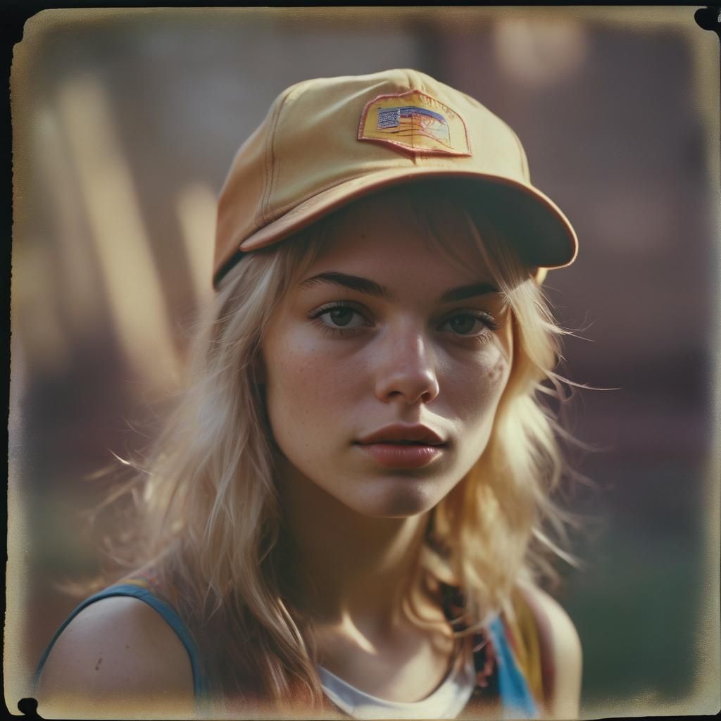 1970s Polaroid Portrait of a Young Woman