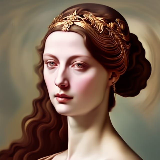 Renaissance Woman Portrait in Botticelli Style