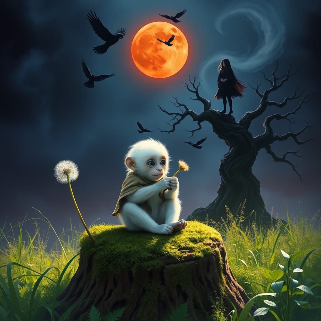 a small white monkey .