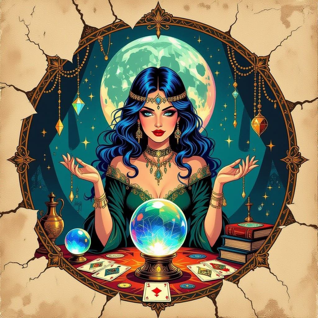 Vintage Fortune Teller's Booth in Impressionist Style