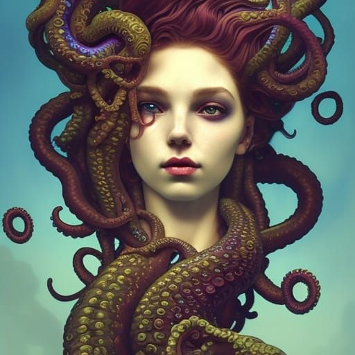 Tentacle Medusa Mermaid