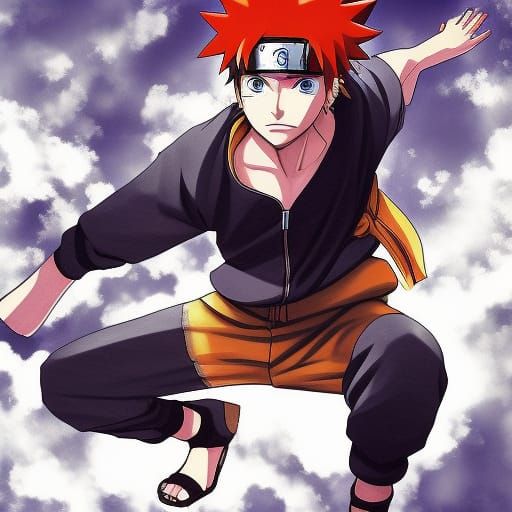 Naruto Anime Key Visual in Japanese Manga Style