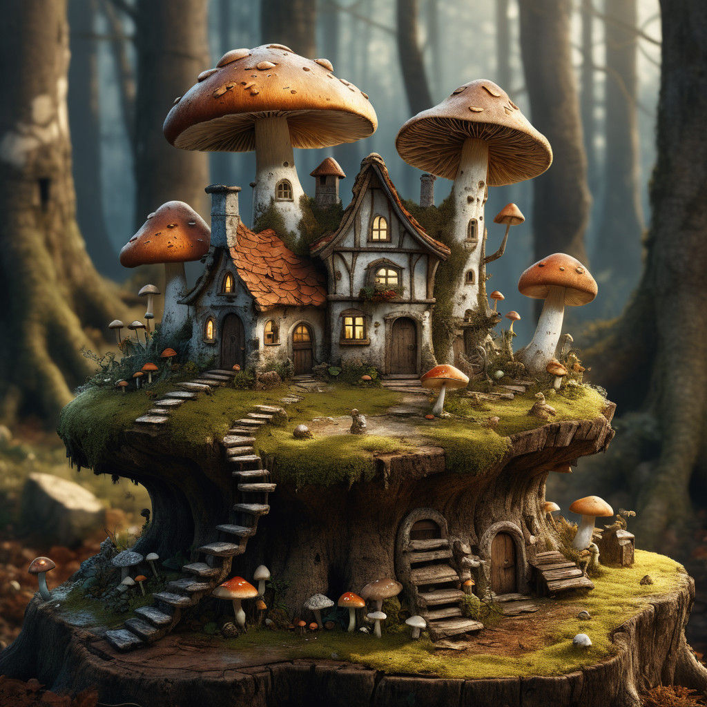 Cozy Mushroom Village in Warm Italian Countryside