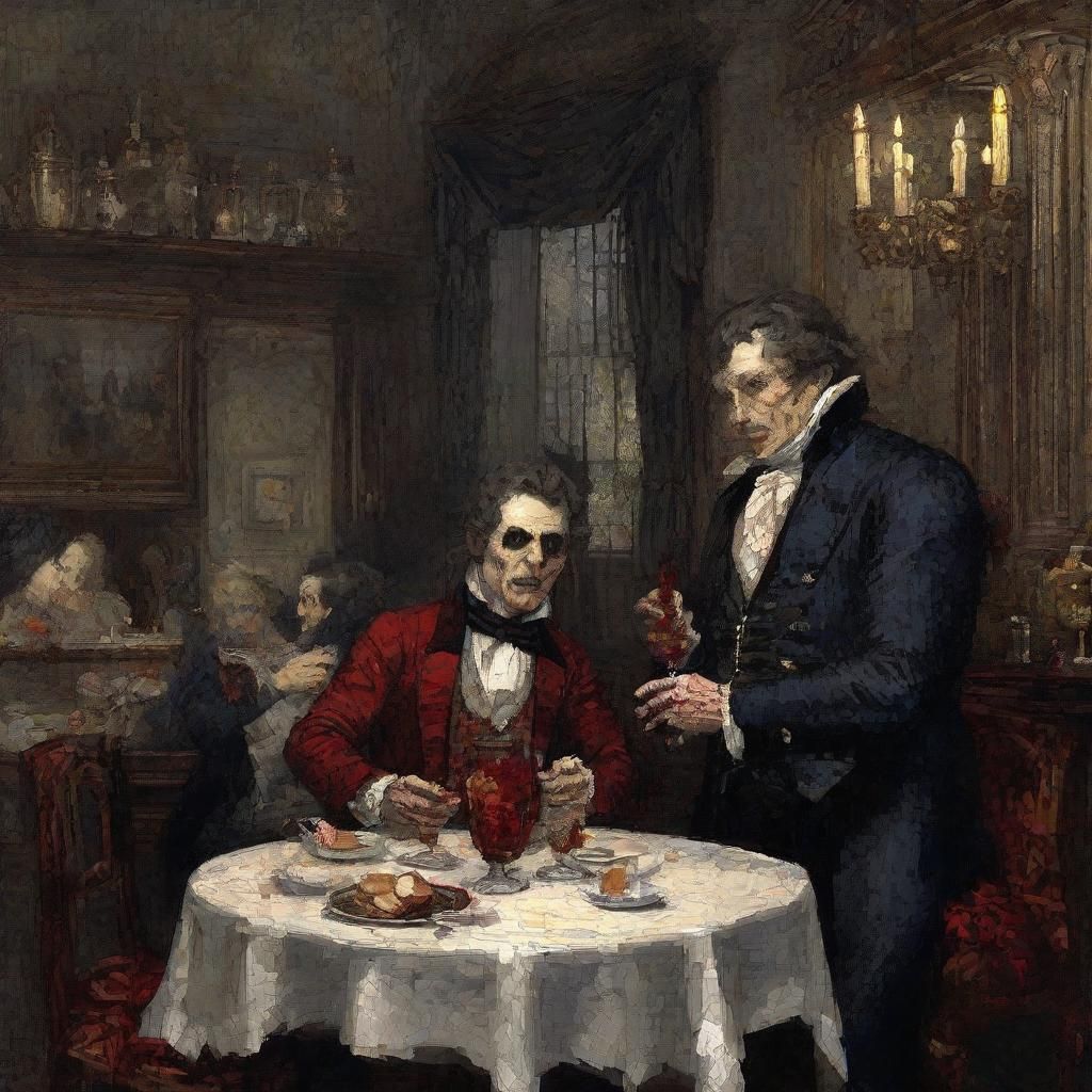 Pixel Art Vampire Attack Inspired by Classic Portraiture