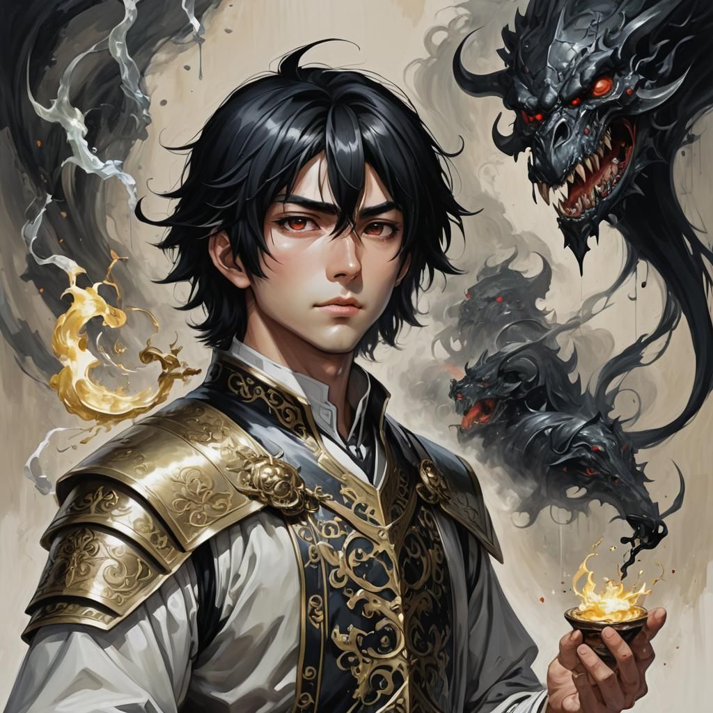 Sickly D&D Cleric Oil Painting in Anime Style