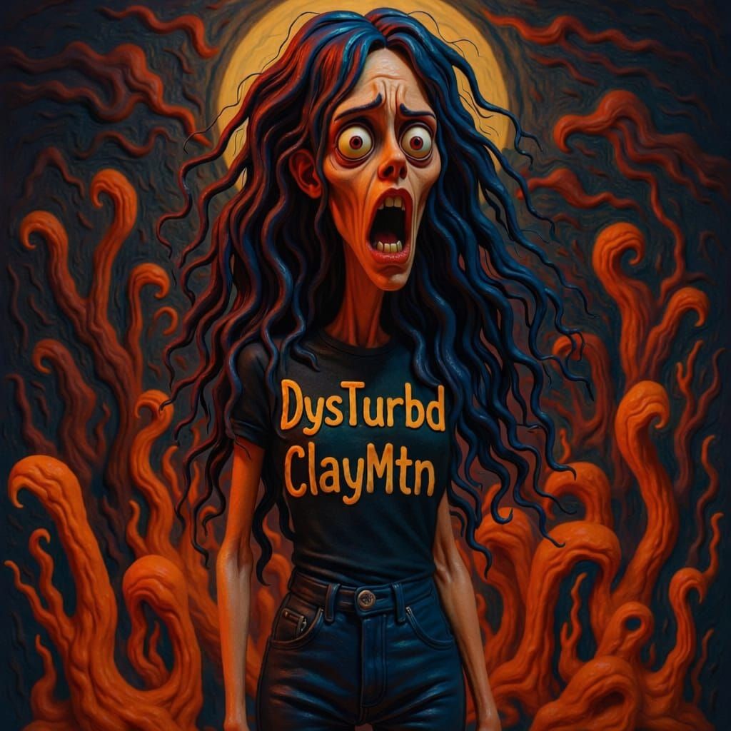 Sinister Woman with Flowing Hair in Hyperrealistic Style