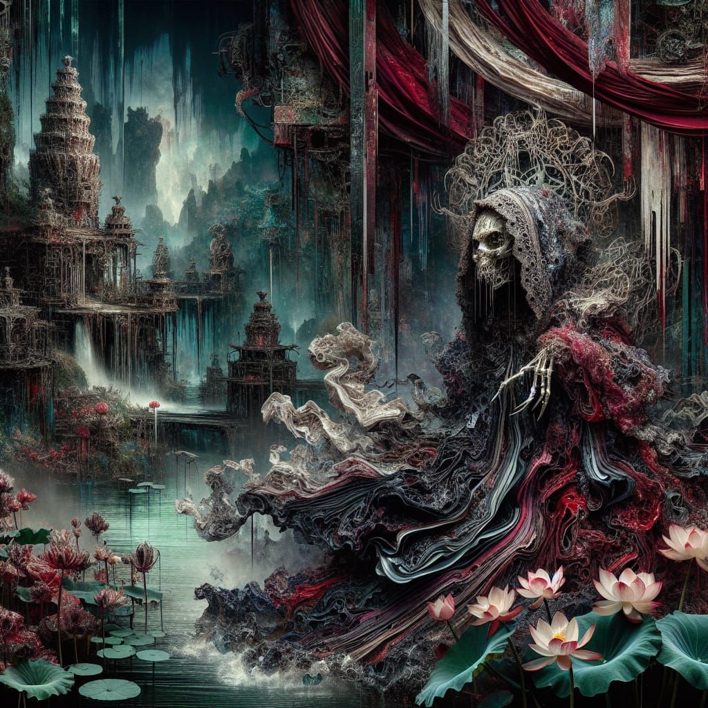 Vampire Queen in Industrial Jungle: Gothic Dark Fantasy