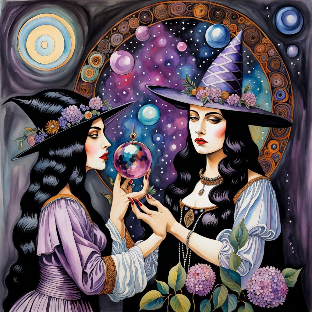 Surreal Orc-Vampire Witch in Cosmic Goth Style