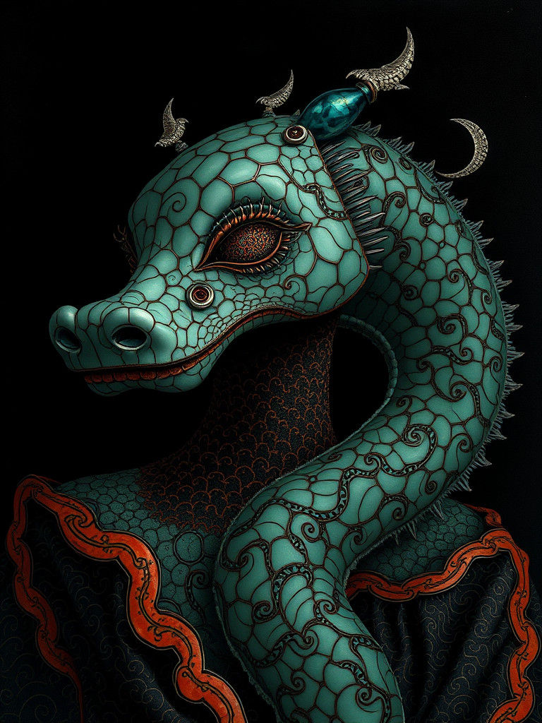 Dichroic Cloisonné Portrait of Exquisite Misery