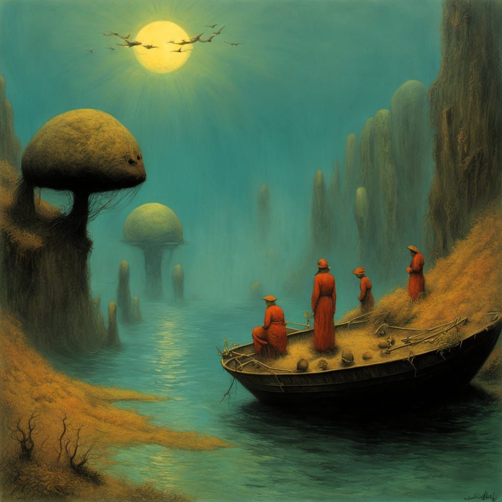 Gilligan's Island in Surreal Landscape
