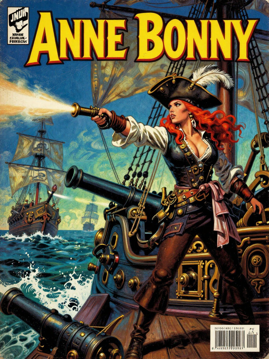 Anne Bonny Pirate Queen Oil Painting Comic Cover