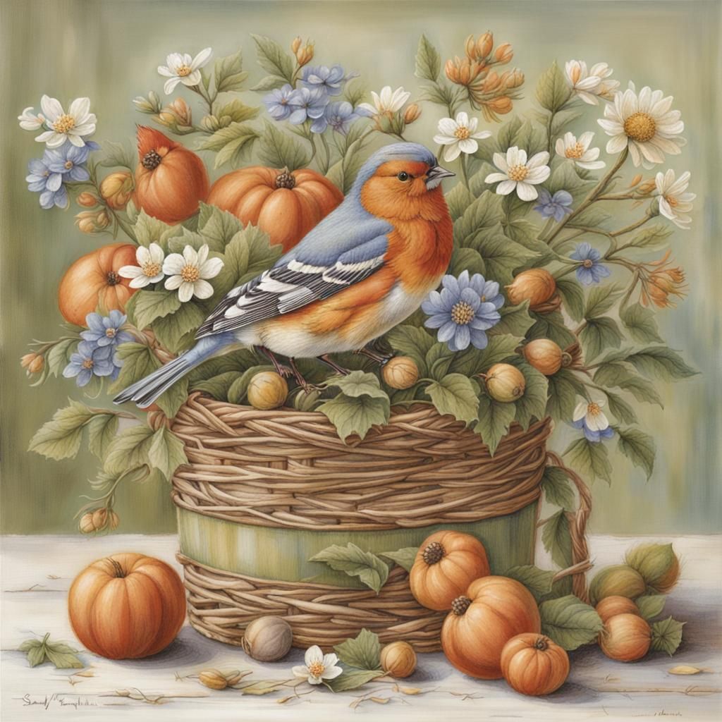 Detailed Nature Illustration in Botanical Art Style