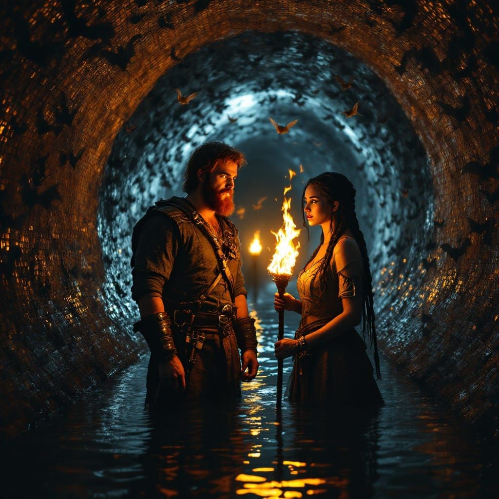 Medieval Explorers Venture into a Haunted Tunnel