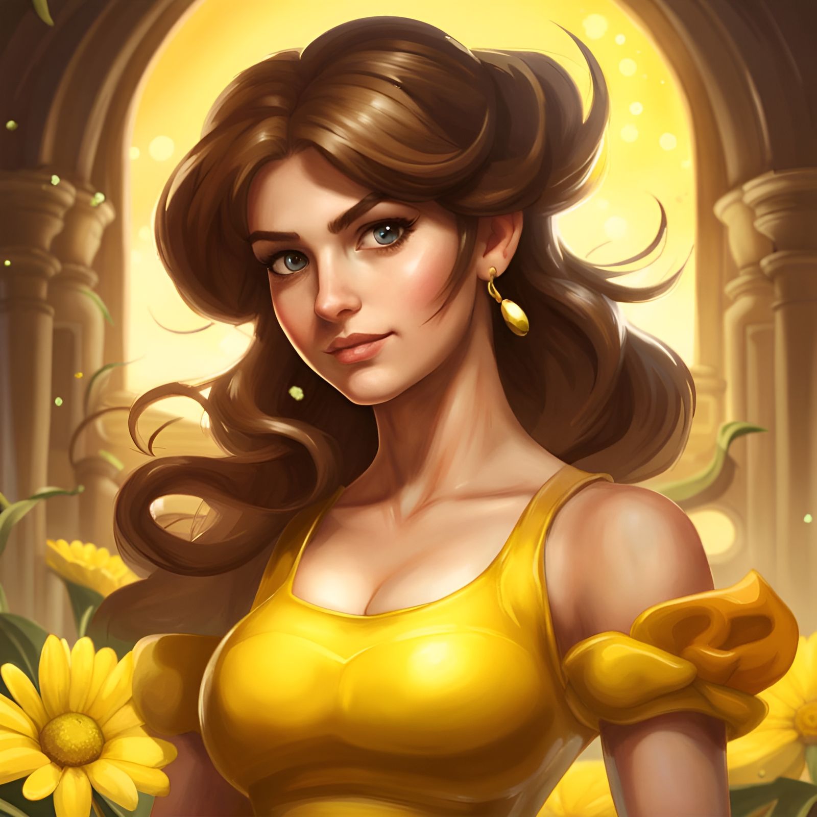 Daisy from Super Mario Bros, Hyperdetailed Portrait