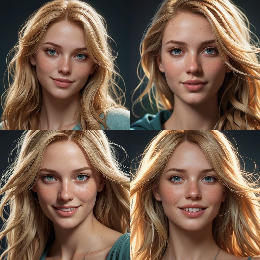 Pencil Sketch of a Glamorous Woman with Freckles