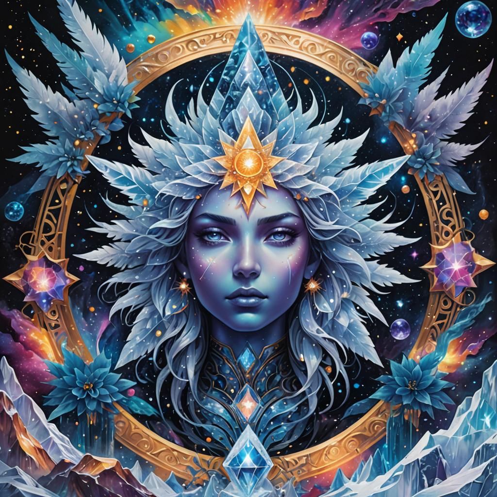 Holographic Cosmic Ice Illustration by Pablo Amaringo