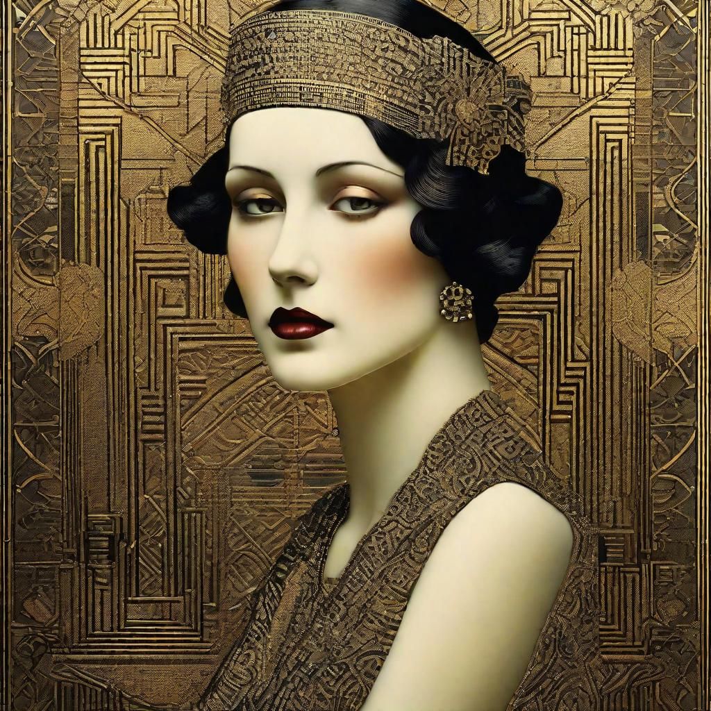Adult thin Roaring Twenties flapper Art Deco by Catrin Welz-...